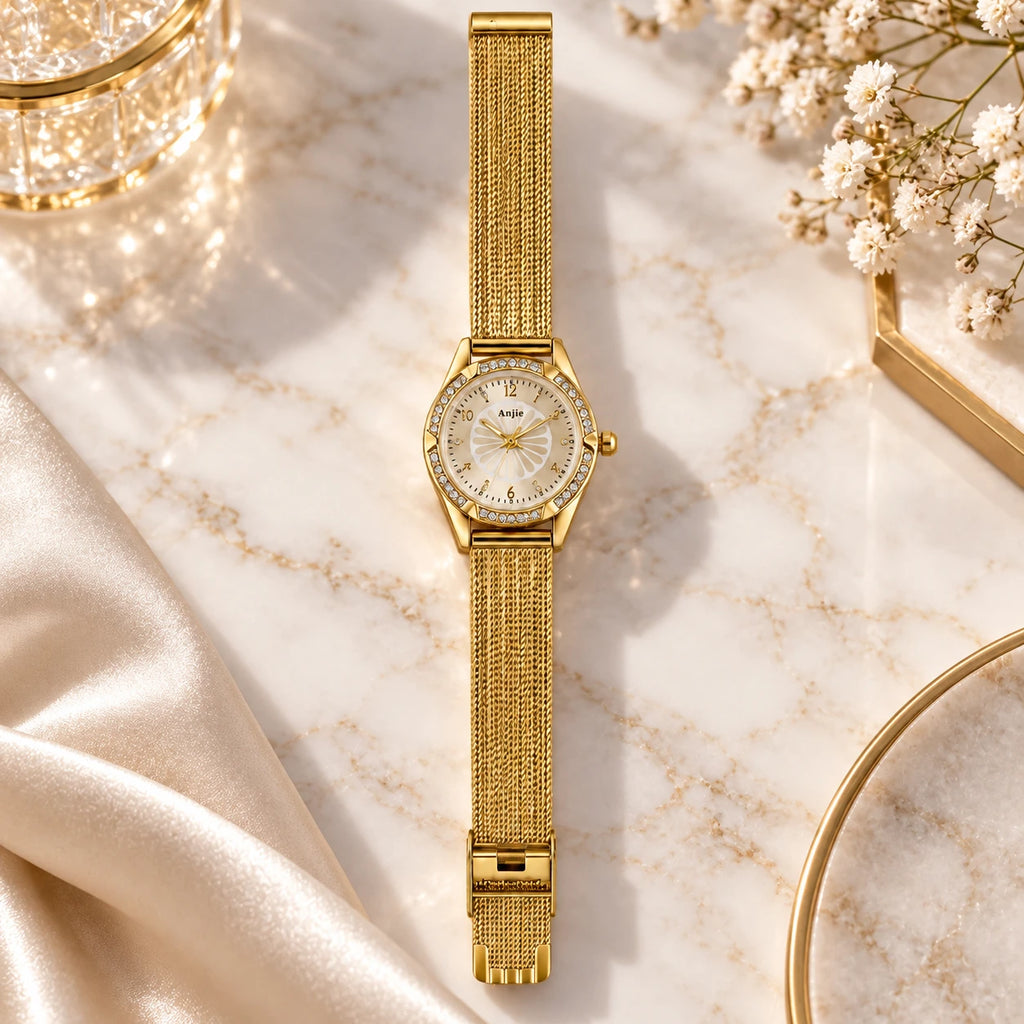 Esme Gold Mesh Watch