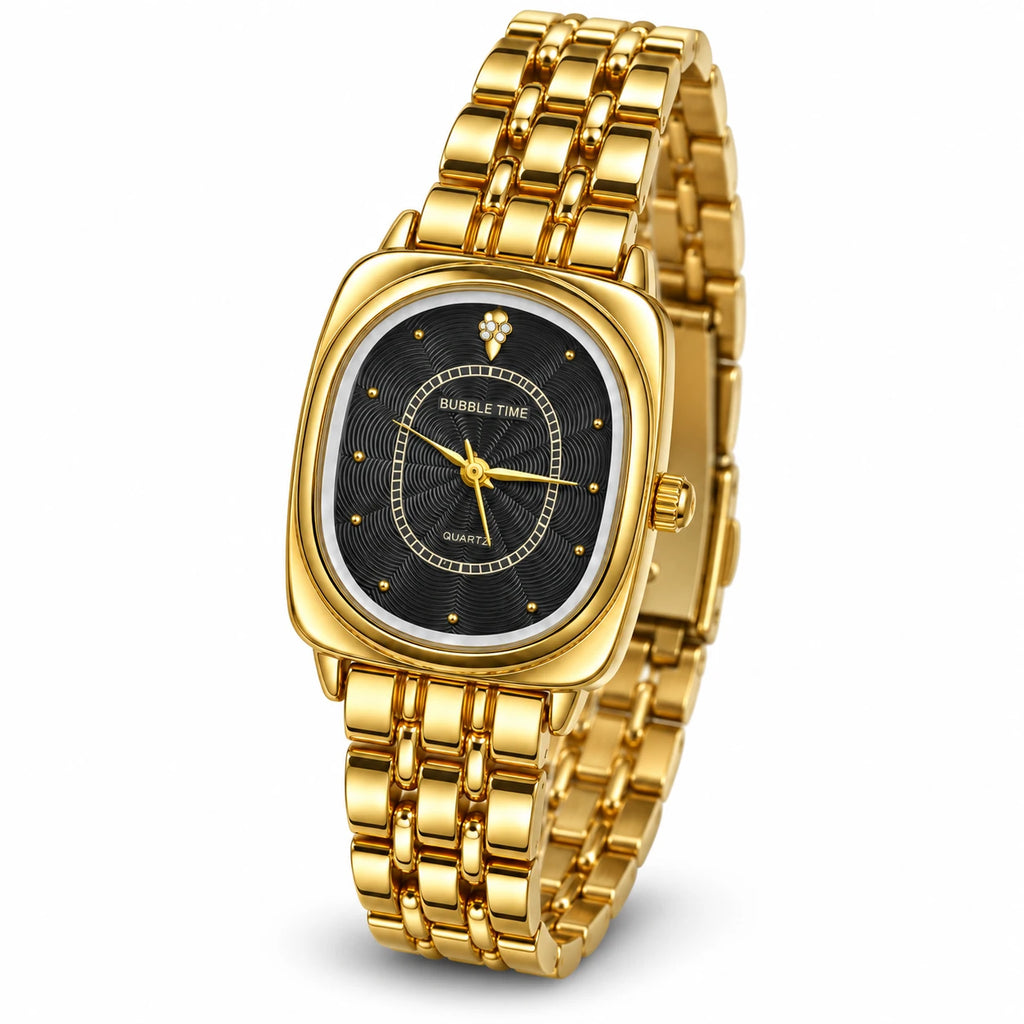 Leila Noir Gold Watch