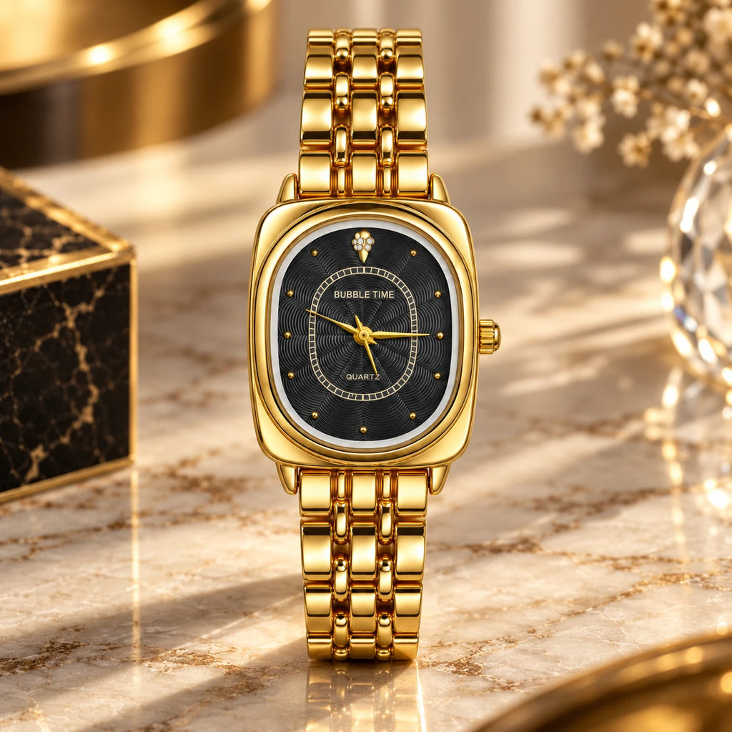Leila Noir Gold Watch