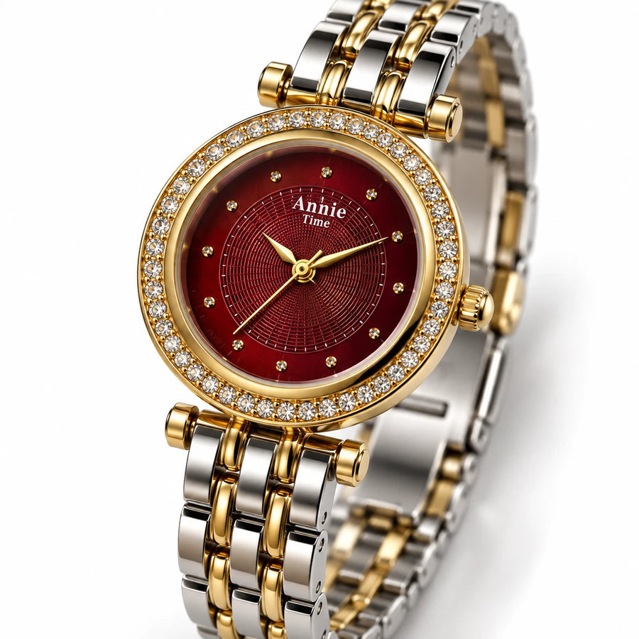 Lyra Garnet Watch shown in close detail