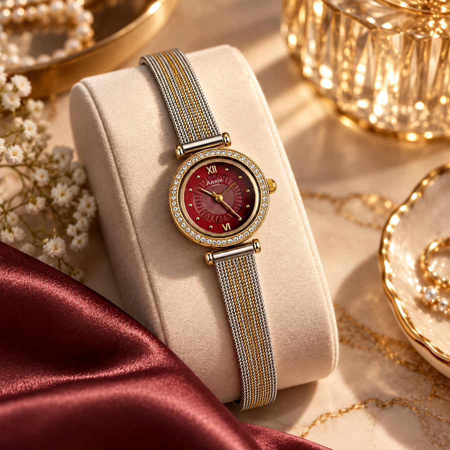 Celeste Ruby Watch shown in close detail